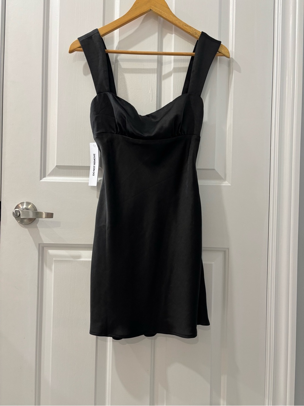 Princess Polly Black Satin Mini Dress with Wide Straps